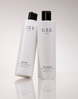 CZE Hair Silk Wash and Silk Condition bottles – hydrating and strengthening shampoo and conditioner duo